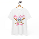 Pink Baseball Mom Tee Shirt - Unisex Heavy Cotton Casual Fit